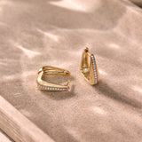 Bold Tri Diamond Hoop Earrings