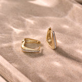 Bold Tri Diamond Hoop Earrings
