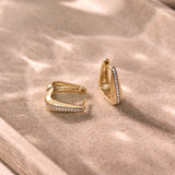 Bold Tri Diamond Hoop Earrings