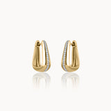 Bold Tri Diamond Hoop Earrings
