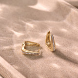 Bold Tri Diamond Hoop Earrings