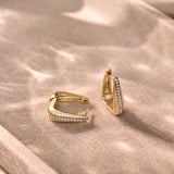 Bold Tri Diamond Hoop Earrings