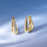 Bold Tri Diamond Hoop Earrings