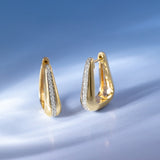 Bold Tri Diamond Hoop Earrings