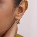 Bold Tri Diamond Hoop Earrings