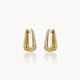Bold Tri Diamond Hoop Earrings