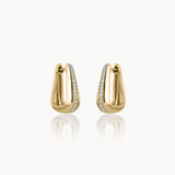 Bold Tri Diamond Hoop Earrings