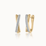 Crossline Diamond Hoops