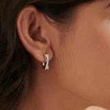 Crossline Diamond Hoops