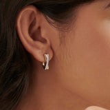 Crossline Diamond Hoops