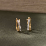 Crossline Diamond Hoops