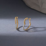 Heart Twisted Diamond Hoops