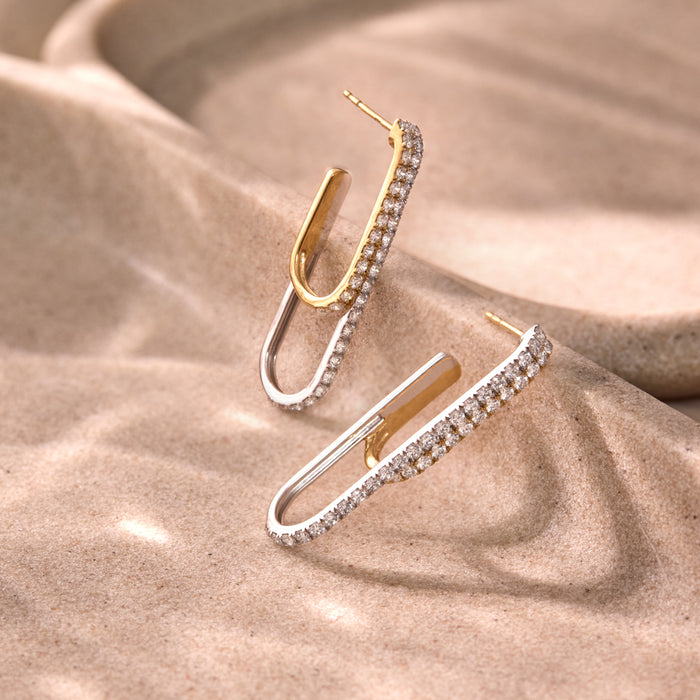 Elongated Drip Diamond Earrings