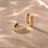Two Row Frosted Diamond Earrings