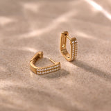 Two Row Frosted Diamond Earrings