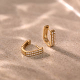 Two Row Frosted Diamond Earrings