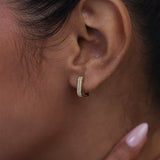 Two Row Frosted Diamond Earrings