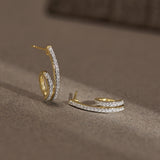 Coiled Diamond Hoop Earrings