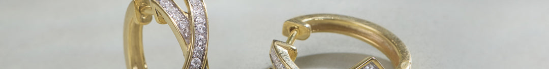 Cross Diamond Studded Hoops