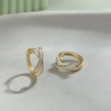 Cross Diamond Studded Hoops