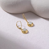 Round Diamond Cluster Drop Hoops