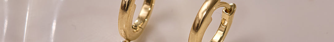 Diamond Drop Hoop Earrings