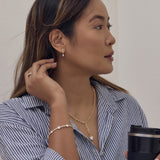 Diamond Drop Hoop Earrings