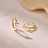 Angled Diamond Hoop Earrings