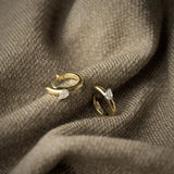 Angled Diamond Hoop Earrings