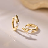 Edgy Diamond Hoop Earrings