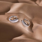 Dual Linear Diamond Hoop Earrings