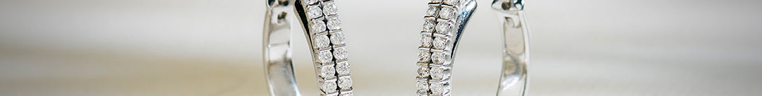 Duo Pave Line Hoop Earrings