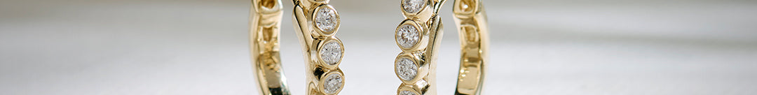 Bezel Set Diamond Huggies