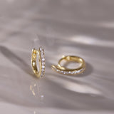 Slim Diamond Small Hoop Earrings