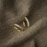 Slim Diamond Small Hoop Earrings