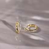 Slim Diamond Small Hoop Earrings