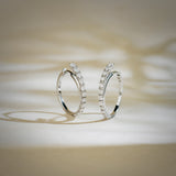 Minimal Diamond Medium Hoop Earrings
