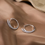 Minimal Diamond Medium Hoop Earrings