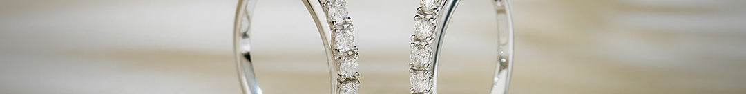 Minimal Diamond Medium Hoop Earrings