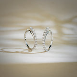 Minimal Diamond Medium Hoop Earrings