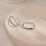 Sleek Diamond Medium Hoop Earrings