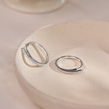 Sleek Diamond Medium Hoop Earrings