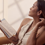 Sleek Diamond Medium Hoop Earrings