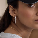 Refined Diamond Large Hoop Earrings