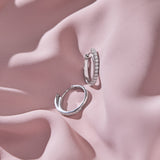 Single Row Diamond Hoop Earrings