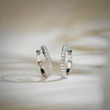 Single Row Diamond Hoop Earrings
