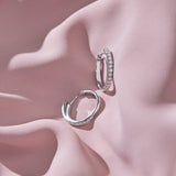 Single Row Diamond Hoop Earrings