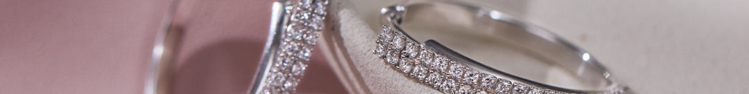 Double Row Diamond Hoop Earrings