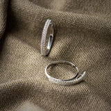 Double Row Diamond Hoop Earrings