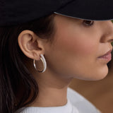 Double Row Diamond Hoop Earrings